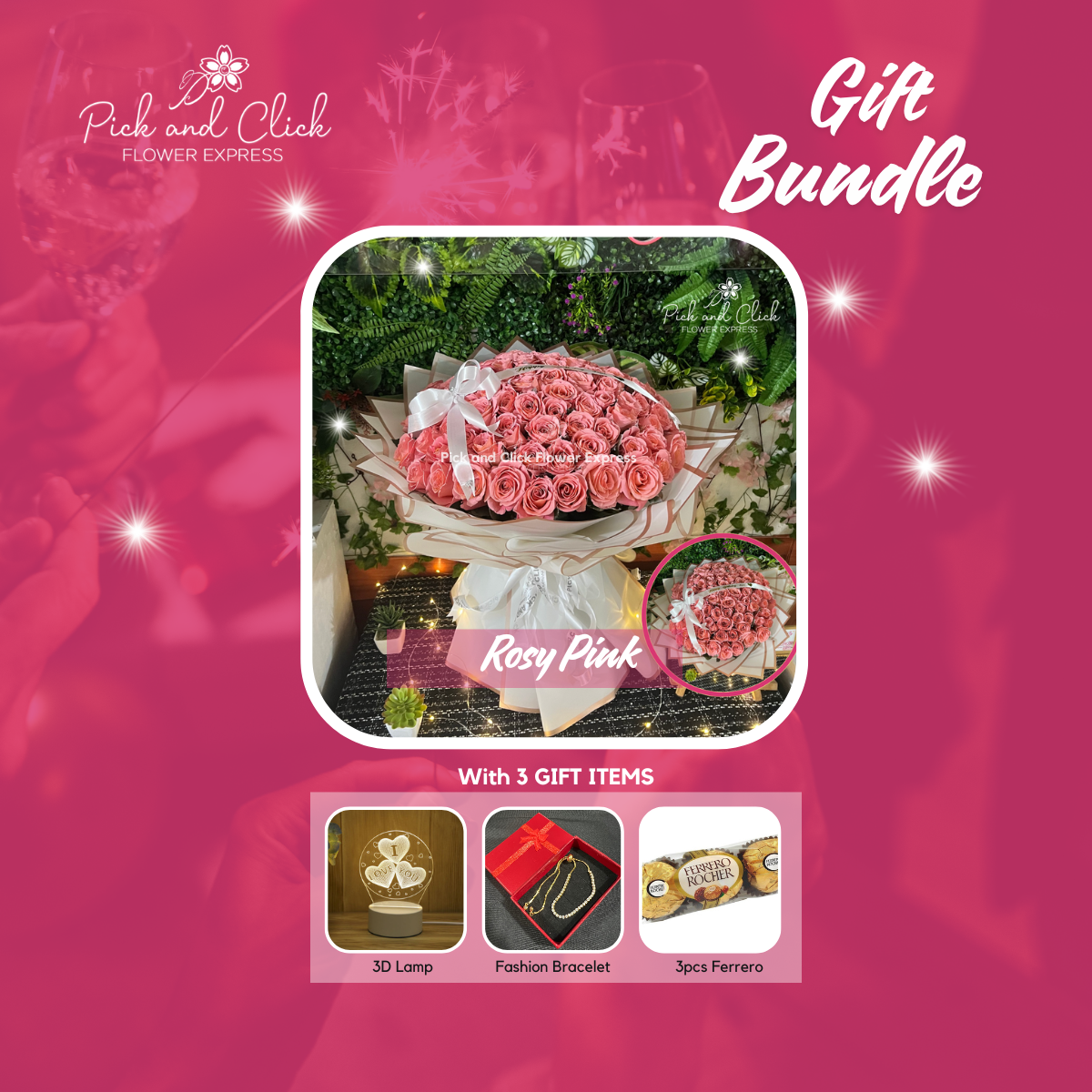 Big bouquet of imported pink roses in elegant white wrapping — a soft and romantic floral gift