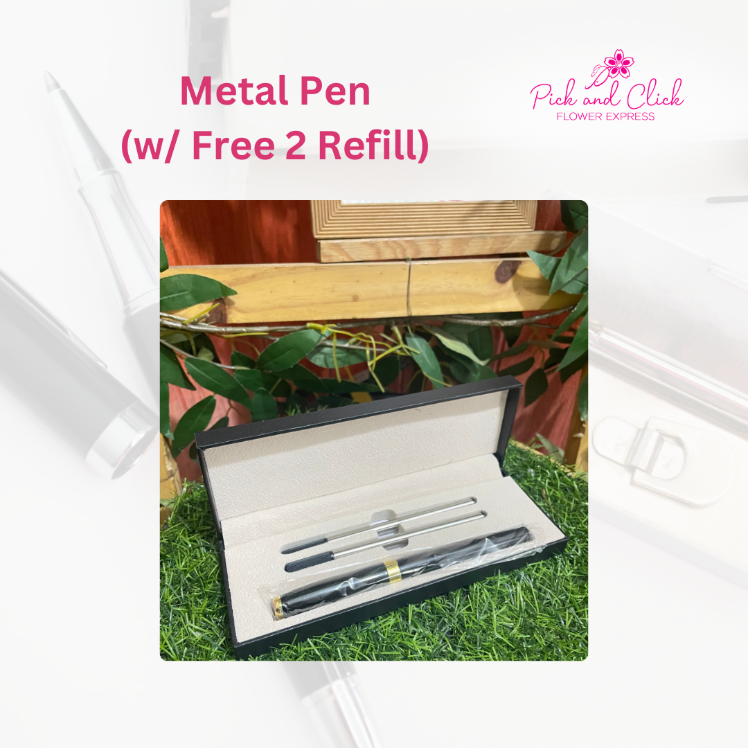 Metal pen with 2 refill