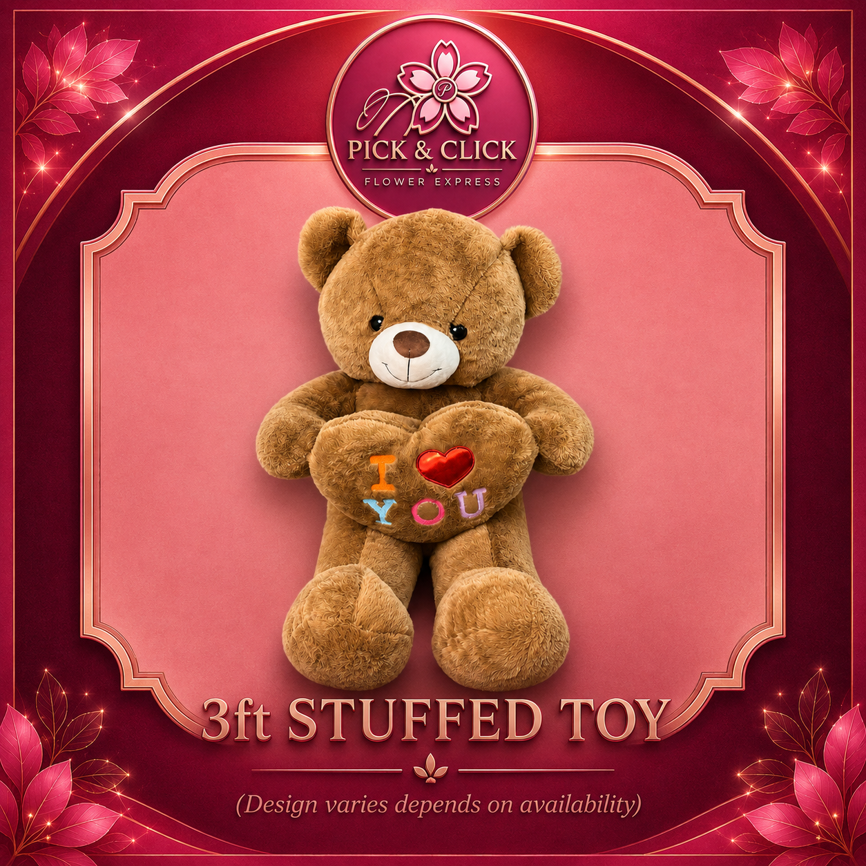 3ft stuffed toy add-on gift from Pick and Click Flower Express, perfect with flower bouquets, birthday surprises, anniversaries, romantic gifts, special occasions, and flower delivery in Metro Manila, Philippines.
