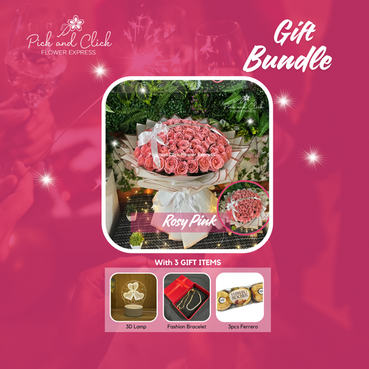 Big bouquet of imported pink roses in elegant white wrapping — a soft and romantic floral gift