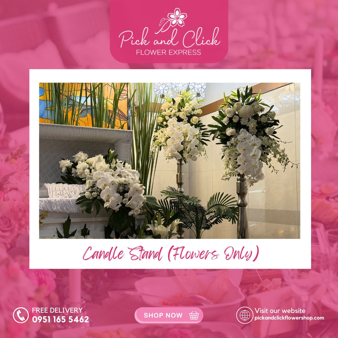 Premium Set Arrangement featuring coordinated sympathy flowers including standing sprays and floral tributes, a complete and elegant funeral flower set designed for memorial services and respectful tributes in the Philippines