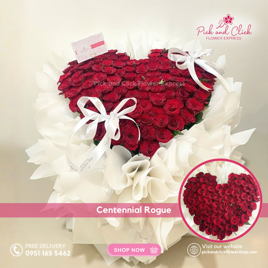 Centennial Rouge Bouquet featuring imported fresh red roses arranged in a luxurious and elegant floral design, a timeless romantic bouquet perfect for anniversaries, proposals, birthdays, and special occasions in the Philippines.