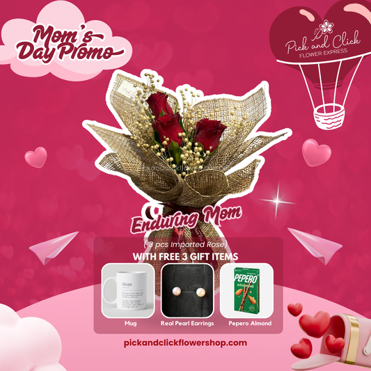 Bouquet of imported red roses specially arranged as a tribute to an enduring, loving mom