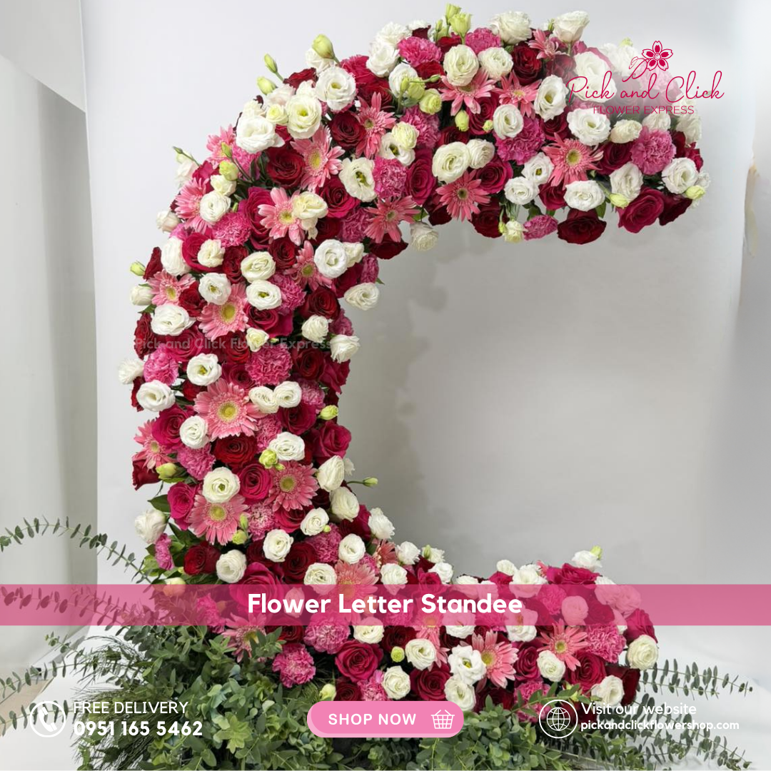 Custom flower letter standee made with fresh flowers – Metro Manila florist