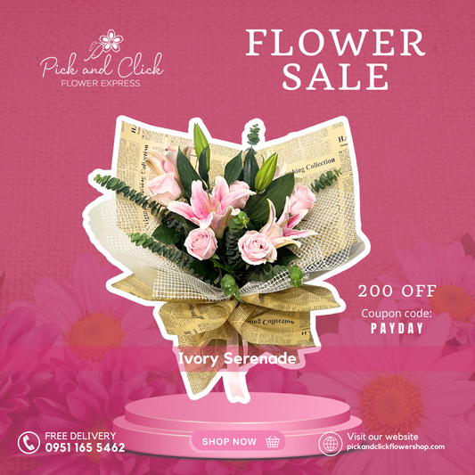 Stargazer bouquet with Pink Imported Rose