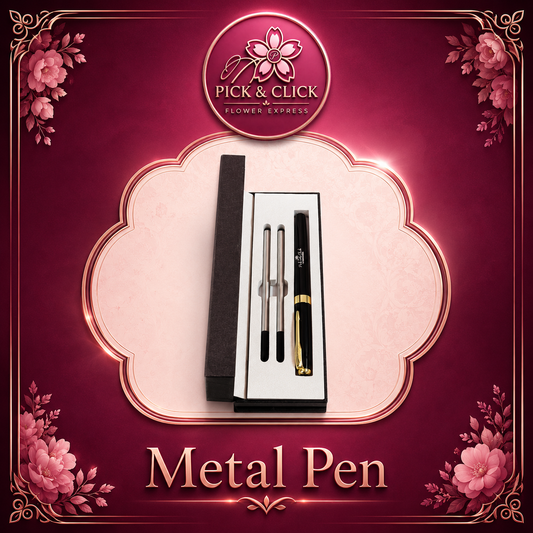 Metal pen with 2 refill add-on gift from Pick and Click Flower Express, perfect with flower bouquets, corporate gifts, birthday gifts, graduation gifts, and flower delivery in Metro Manila, Philippines.