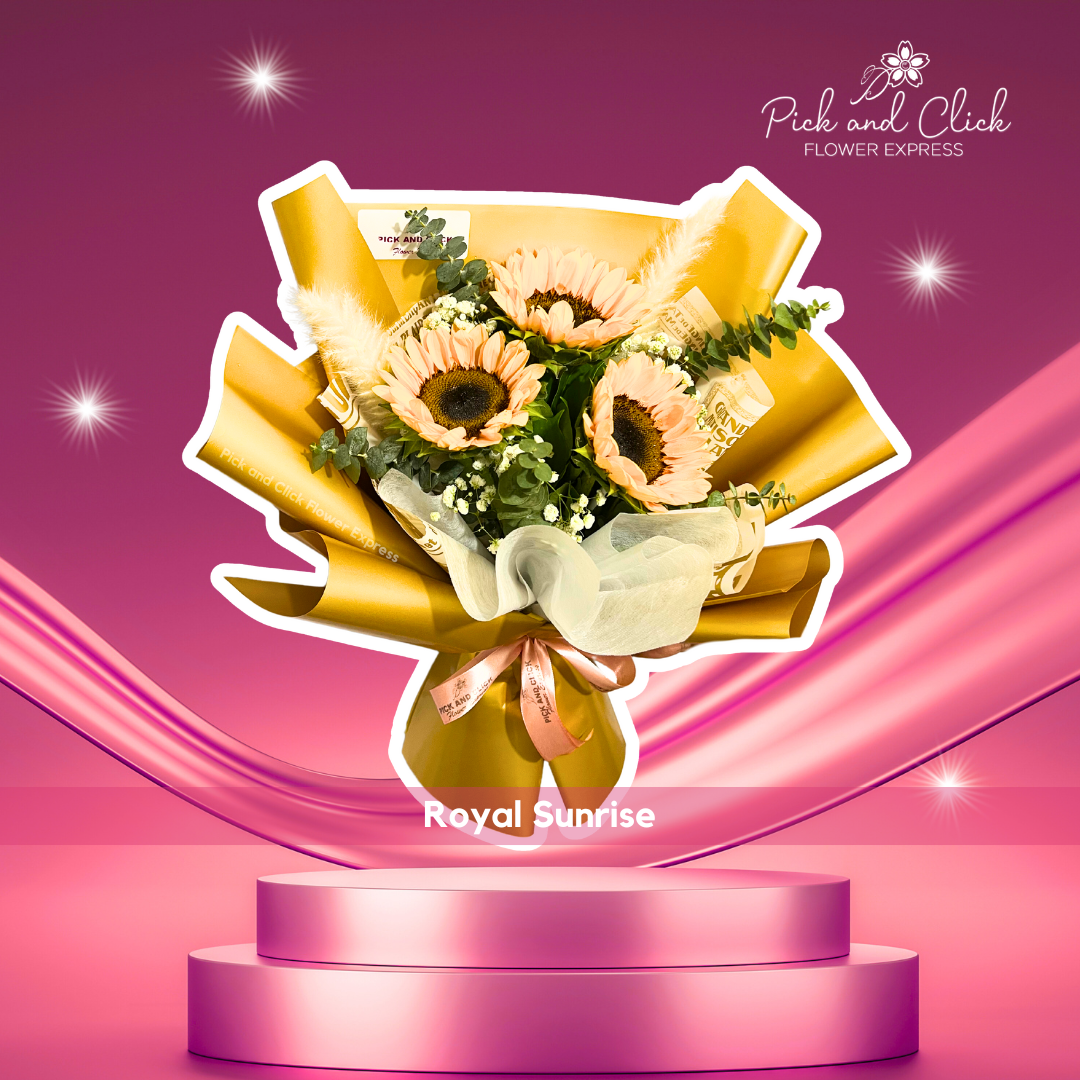 Send a charming 3-Piece Sunflower Bouquet to brighten their day. Perfect for any occasion. Order now with fast Metro Manila delivery!