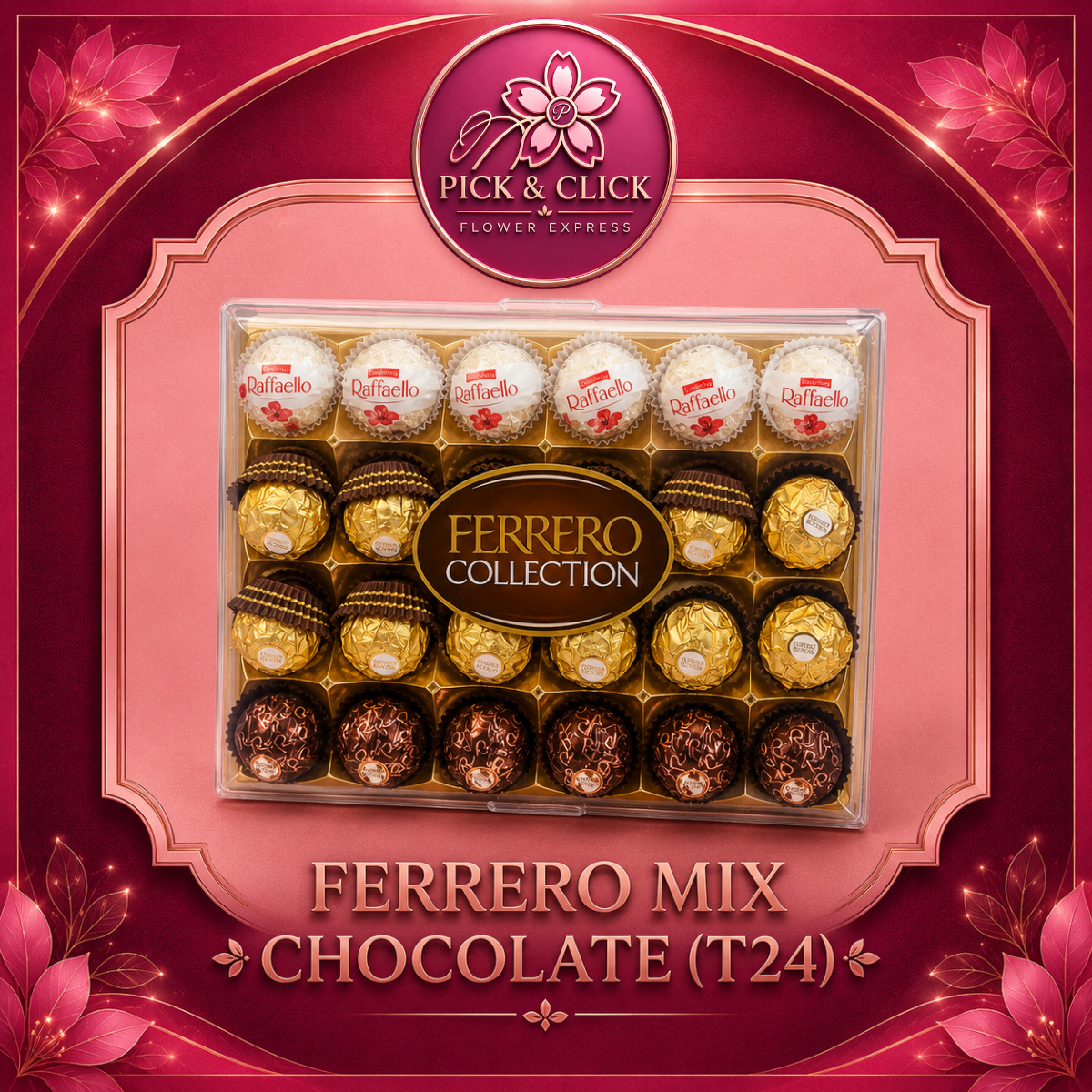T24 Mix Ferrero Chocolate add-on gift from Pick and Click Flower Express, perfect with flower bouquets, birthday gifts, anniversaries, romantic surprises, and flower delivery in Metro Manila, Philippines.